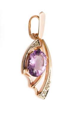 Ametist ve elmas kolye