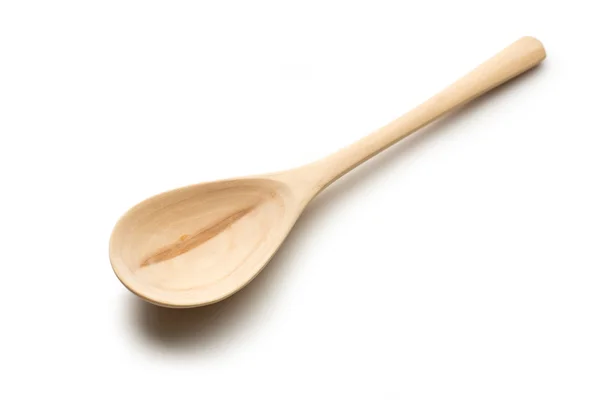 Wooden spoon on white background — Stock Photo, Image