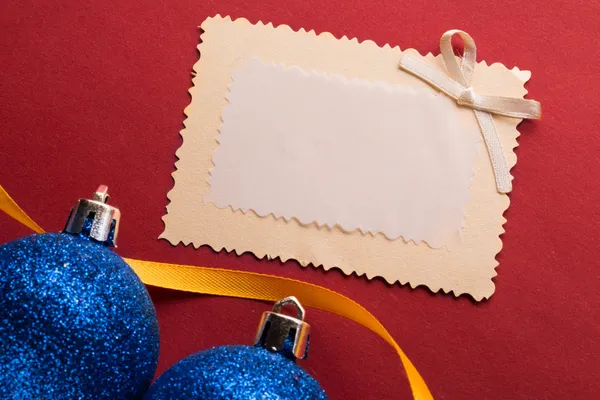 Decoração de Natal com cartão de saudação — Fotografia de Stock