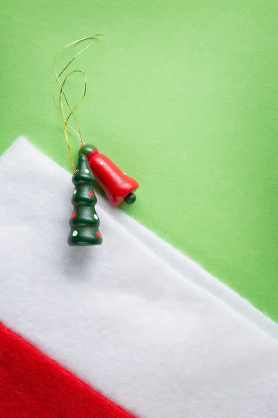 Santa sock with christmas decoration — Stock Photo, Image