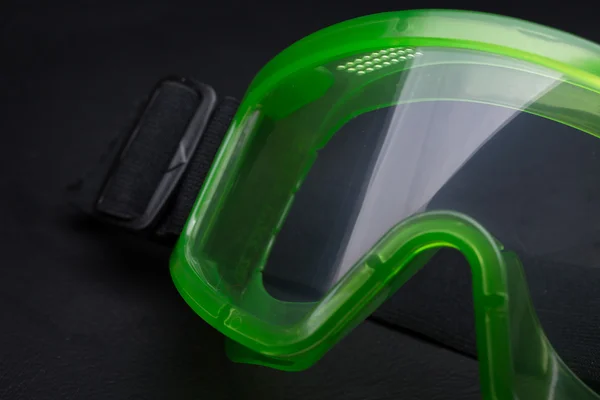 Green safety eye shields with strap — Stock Photo, Image