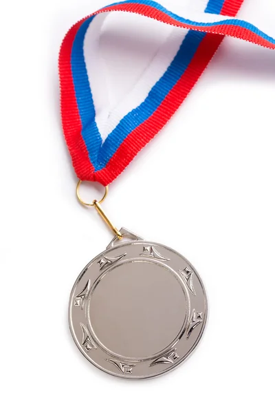 Medalha de metal com fita tricolor — Fotografia de Stock