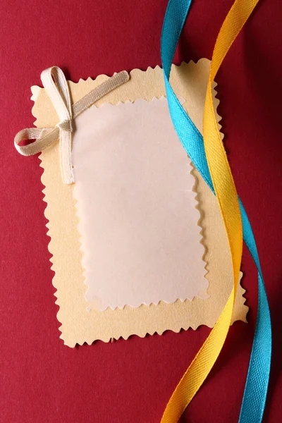 Tarjeta de felicitación con cinta decorativa — Foto de Stock
