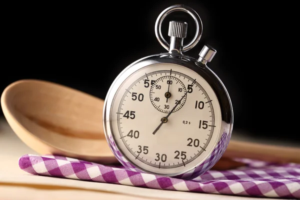 Stopwatch closeup on black background — Stock Photo, Image