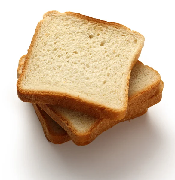 Bread slices on white background — Stock Photo, Image