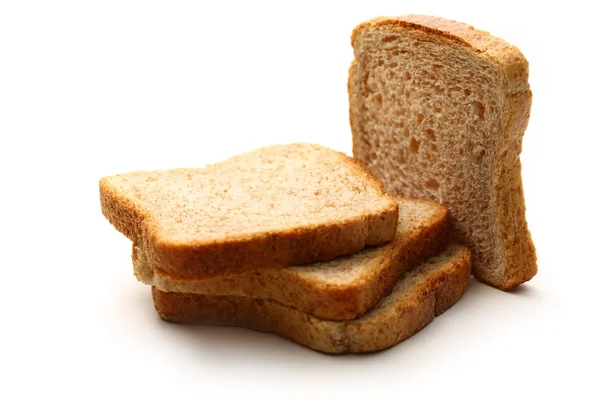 Beyaz arkaplanda ekmek dilimleri — Stok fotoğraf