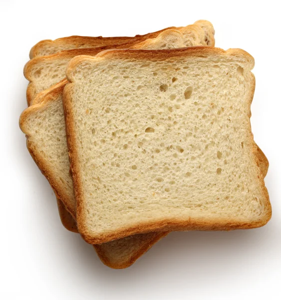 Bread slices on white background — Stock Photo, Image