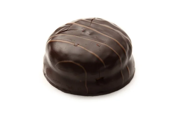 Bulat coklat biskuit putih — Stok Foto