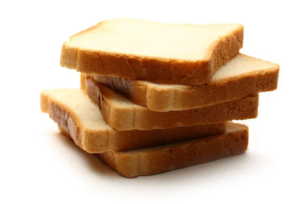 Fette di pane su sfondo bianco — Foto Stock