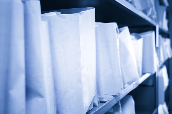 Paper documents stacked in archive — Stock Photo, Image