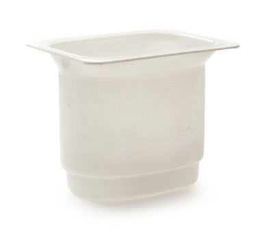 beyaz boş plastik yoğurt pot
