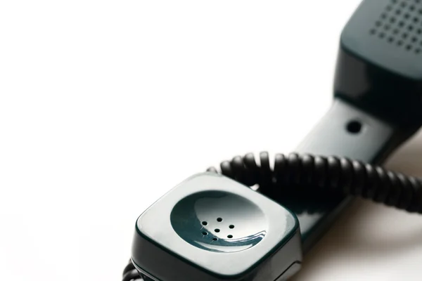 Old-fashioned green telephone receiver — Stock Photo, Image