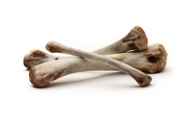 Kuřecí kosti na bílém pozadí — Stock fotografie