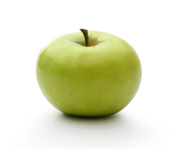 Pomme verte sur le fond blanc Photos De Stock Libres De Droits