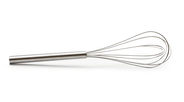 Steel whisk on the white background — Stock Photo, Image