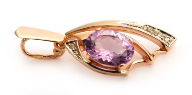 Ametist ve elmas kolye