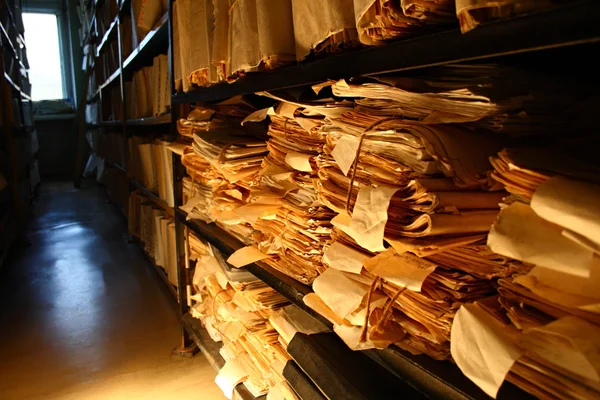 Paper documents stacked in archive — Stock Photo, Image