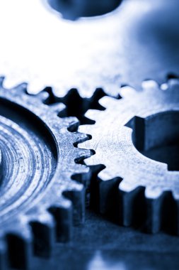 bağlantı içinde üç çelik cogwheels