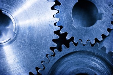 bağlantı içinde üç çelik cogwheels