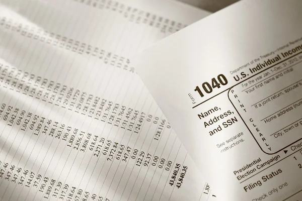 Formularz podatkowy i budżetu operacyjnego — Zdjęcie stockowe