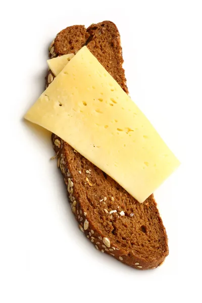 Sandwich mit Scheibe Käse — Stockfoto