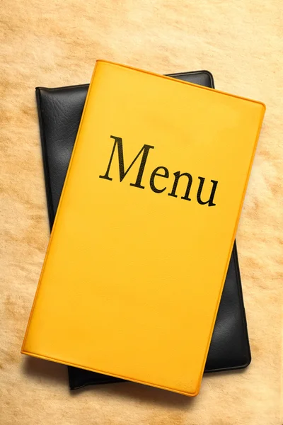 Livro de menu sobre papel manchado — Fotografia de Stock
