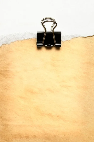 Black paper clip on white — Stock Photo, Image