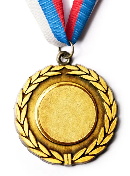 Medalla de metal con cinta tricolor —  Fotos de Stock