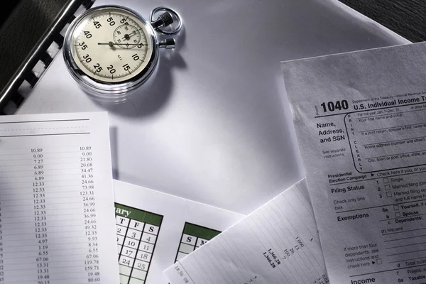 Begroting, kalender en stopwatch — Stockfoto
