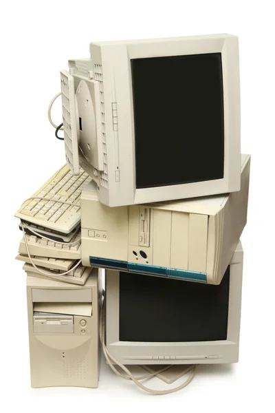 Куча подержанных компьютеров — стоковое фото