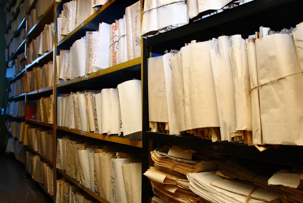 Documenti cartacei in archivio — Foto Stock