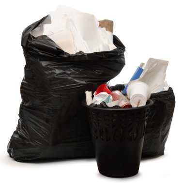 tam çöp ve plastik torba
