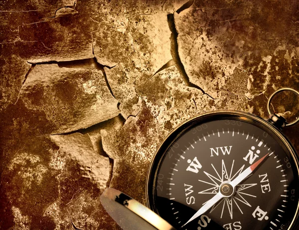 Compass on wall — Stock Photo, Image