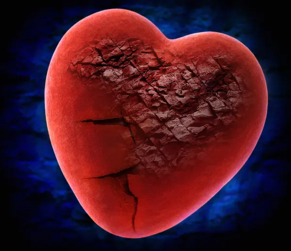 Red broken heart — Stock Photo, Image