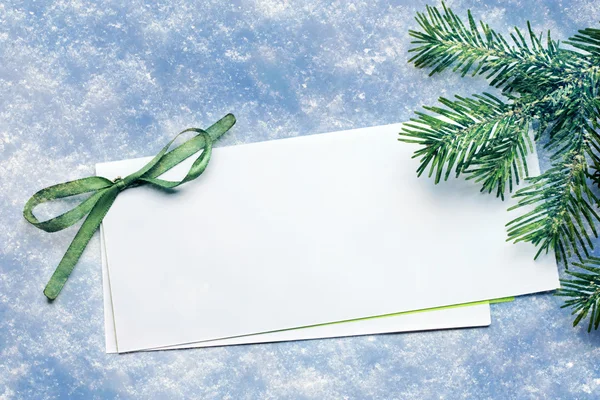 Invitation card on snow — Stock Photo, Image