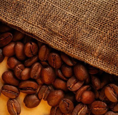 kahve çekirdekleri ile çuval