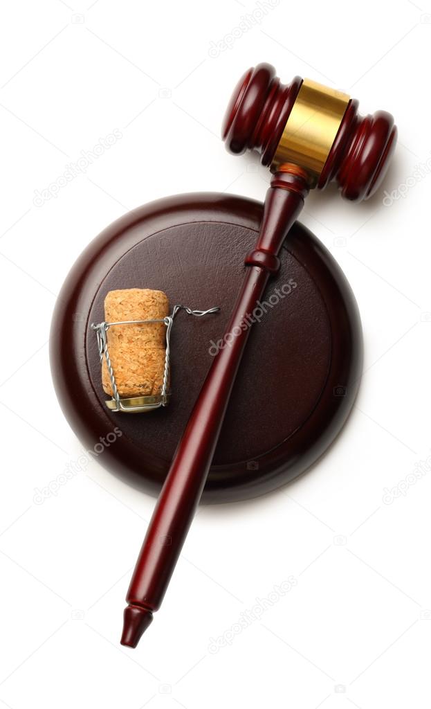 Judge's gavel and cork