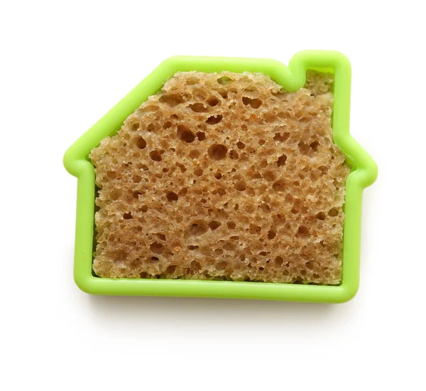 Slice of bread in house form — Stock Photo, Image