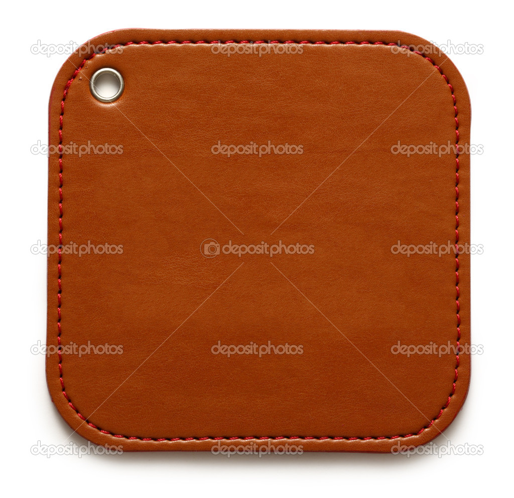 Blank leather brown label
