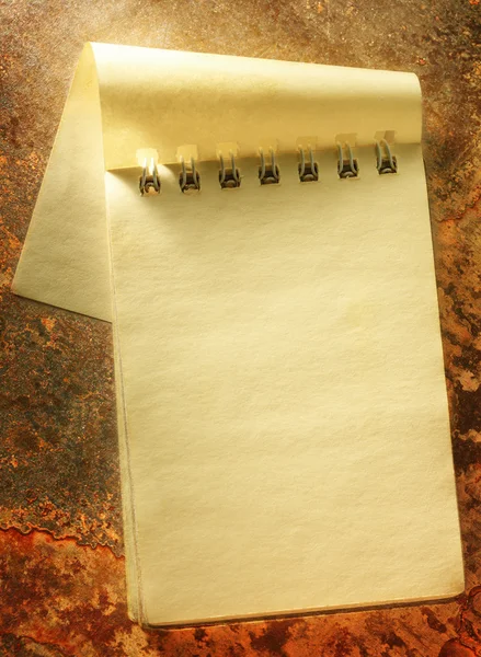 Blank open yellow notepad — Stock Photo, Image