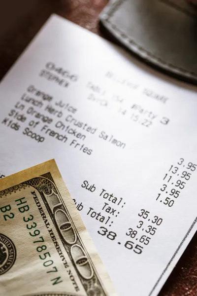 Cafe paper cheque — Stock Photo, Image