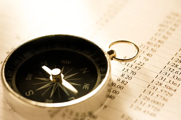 Operationele begroting en zwarte kompas — Stockfoto