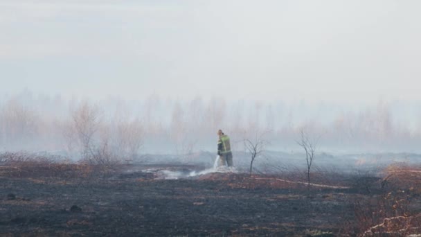 A shot of peat bog fire — 图库视频影像