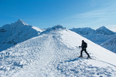 dağlar tatras dolaşan bir adam.