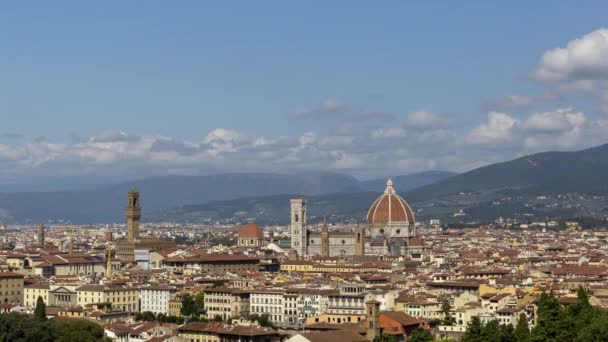 Időeltolódás Firenze történelmi központjában székesegyház és Palazzo Vecchio, Olaszország