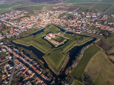 Aerial view of the Heldrungen fortress in Thuringia, Germany