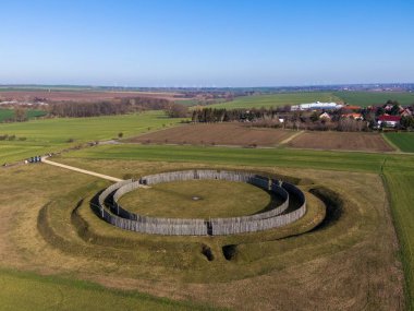 Aerial view of the Goseck circle, a Neolithic structure and Ancient Solar Observatory, Germany