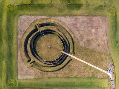 Aerial view of the Goseck circle, a Neolithic structure and Ancient Solar Observatory, Germany