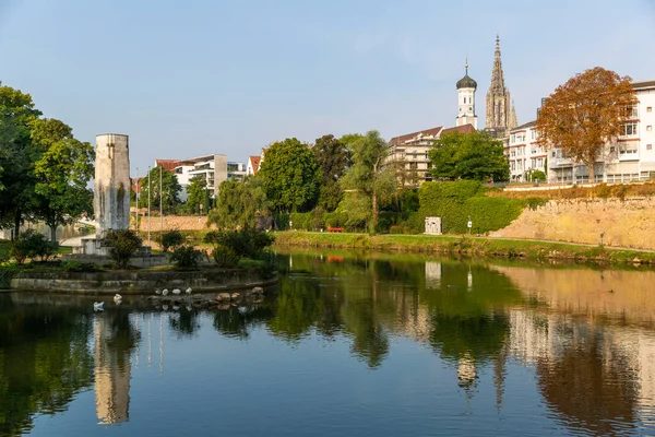 Stadtlandschaft Von Ulm Mit Dem Berühmten Münster Hintergrund Deutschland — Stockfoto