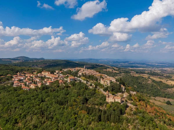 Aerial View Historical Town Montefollonico Italy — Foto de Stock